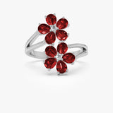 14k Ruby Flower Diamond Accent Ring Ferkos Fine Jewelry