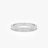 14k Baguette and Round Diamond Channel Band Ferkos Fine Jewelry