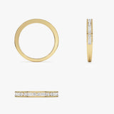 14k Baguette and Round Diamond Channel Band Ferkos Fine Jewelry