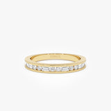 14k Baguette and Round Diamond Channel Band 14k Gold Ferkos Fine Jewelry