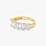 2.65 ctw 14k Prong Setting Five Stone Emerald Cut Lab Grown Diamond Anniversary Ring - Lucia Ferkos Fine Jewelry