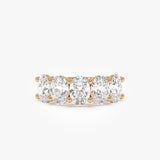 2.75 ctw 14k Prong Setting Five Stone Oval Shape Lab Grown Diamond Anniversary Ring - Giada 14k Rose Gold Ferkos Fine Jewelry