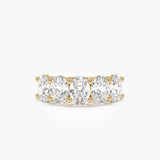 2.75 ctw 14k Prong Setting Five Stone Oval Shape Lab Grown Diamond Anniversary Ring - Giada 14k Gold Ferkos Fine Jewelry