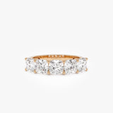 2.65 ctw 14k Prong Setting Five Stone Cushion Cut Lab Grown Diamond Anniversary Ring - Tonia Ferkos Fine Jewelry