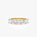 2.65 ctw 14k Prong Setting Five Stone Cushion Cut Lab Grown Diamond Anniversary Ring - Tonia 14k Gold Ferkos Fine Jewelry