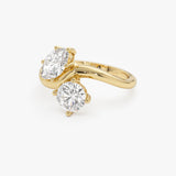 1.50 Ctw 14k Prong Setting Marquise & Round Lab Grown Diamond Toi Moi Ring - Marla Ferkos Fine Jewelry
