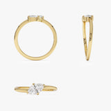 0.50 Ctw 14k Prong Setting Marquise Shaped Lab Grown Diamond Wavy Promise Ring - Elisa Ferkos Fine Jewelry