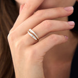 14k Double Row Baguette Diamond Statement Ring Ferkos Fine Jewelry