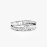 14k Double Row Baguette Diamond Statement Ring Ferkos Fine Jewelry