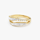 14k Double Row Baguette Diamond Statement Ring Ferkos Fine Jewelry