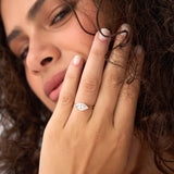1.5 ctw 14k Marquise Shaped East-West V Prong Lab Grown Diamond Engagement Ring - Vanna Ferkos Fine Jewelry