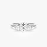 1.5 ctw 14k Marquise Shaped East-West V Prong Lab Grown Diamond Engagement Ring - Vanna 14k White Gold Ferkos Fine Jewelry