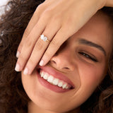 1.50 Ctw 14k Emerald Cut and Pear Shaped Lab Grown Diamond Toi Et Moi Ring - Amabel Ferkos Fine Jewelry