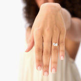 1.50 Ctw 14k Emerald Cut and Pear Shaped Lab Grown Diamond Toi Et Moi Ring - Amabel Ferkos Fine Jewelry