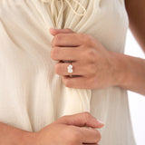 1.50 Ctw 14k Emerald Cut and Pear Shaped Lab Grown Diamond Toi Et Moi Ring - Amabel Ferkos Fine Jewelry