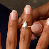1.50 Ctwt 14k Gold Lab Grown Pear Diamond Ring with Bypass Design - Novelle Ferkos Fine Jewelry