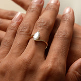 1.50 Ctw 14k Marquise Shaped Lab Grown Diamond Bypass Setting Engagement Ring – Leda Ferkos Fine Jewelry