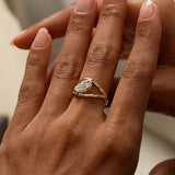 1.00 Ctw 14k Gold Lab Grown Marquise Diamond Ring Split Shank Design - Aravelle Ferkos Fine Jewelry