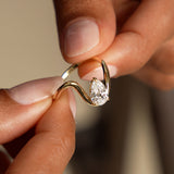 1.00 Ctw 14k Gold Lab Grown Pear Diamond Ring Modern Bypass Setting - Sylene Ferkos Fine Jewelry