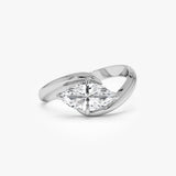 1.00 Ctw 14k Marquise Shaped Lab Grown Diamond Criss Cross Solitaire Ferkos Fine Jewelry