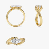 1.00 Ctw 14k Marquise Shaped Lab Grown Diamond Criss Cross Solitaire Ferkos Fine Jewelry