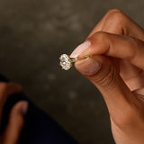1.55 Ctw 14k Lab Grown Oval Diamond Engagement Ring Accent Band - Solenne Ferkos Fine Jewelry