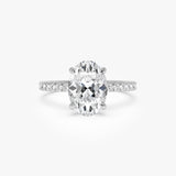 2.40 Ctw 14k Oval Shaped Lab Grown Diamond Pavé Setting with Hidden Halo - Vivara Ferkos Fine Jewelry