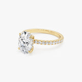 2.40 Ctw 14k Oval Shaped Lab Grown Diamond Pavé Setting with Hidden Halo - Vivara Ferkos Fine Jewelry