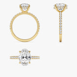 2.40 Ctw 14k Oval Shaped Lab Grown Diamond Pavé Setting with Hidden Halo - Vivara Ferkos Fine Jewelry