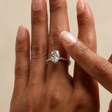 2.40 Ctw 14k Oval Shaped Lab Grown Diamond Pavé Setting with Hidden Halo - Vivara Ferkos Fine Jewelry