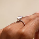 2.40 Ctw 14k Oval Shaped Lab Grown Diamond Pavé Setting with Hidden Halo - Vivara Ferkos Fine Jewelry