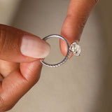 2.40 Ctw 14k Oval Shaped Lab Grown Diamond Pavé Setting with Hidden Halo - Vivara Ferkos Fine Jewelry