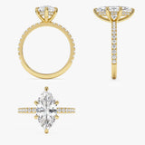 2.50 Ctw 14k Marquise Shaped Lab Grown Diamond Pavé Setting with Hidden Halo - Serene Ferkos Fine Jewelry