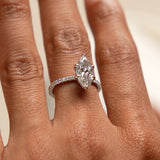 2.50 Ctw 14k Marquise Shaped Lab Grown Diamond Pavé Setting with Hidden Halo - Serene Ferkos Fine Jewelry
