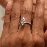 2.50 Ctw 14k Marquise Shaped Lab Grown Diamond Pavé Setting with Hidden Halo - Serene Ferkos Fine Jewelry