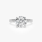 2.40 Ctw 14k Round Brilliant Lab Grown Diamond Pavé Setting with Hidden Halo - Selina Ferkos Fine Jewelry