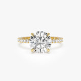 2.40 Ctw 14k Round Brilliant Lab Grown Diamond Pavé Setting with Hidden Halo - Selina 14k Gold Ferkos Fine Jewelry