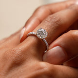 2.40 Ctw 14k Round Brilliant Lab Grown Diamond Pavé Setting with Hidden Halo - Selina Ferkos Fine Jewelry