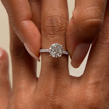 2.40 Ctw 14k Round Brilliant Lab Grown Diamond Pavé Setting with Hidden Halo - Selina Ferkos Fine Jewelry