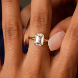 2.00 Ctw 14k Emerald Cut Lab Grown Diamond Ring Bezel Solitaire Setting - Novara Ferkos Fine Jewelry