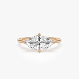 1.50 Ctw 14k Marquise Shape West-East Set Lab Grown Diamond Solitaire Ring - Veyra Ferkos Fine Jewelry