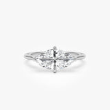 1.50 Ctw 14k Marquise Shape West-East Set Lab Grown Diamond Solitaire Ring - Veyra Ferkos Fine Jewelry