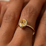 2.00 Ctw 14k Fancy Yellow Oval Lab Grown Diamond Engagement Ring - Marivine Ferkos Fine Jewelry