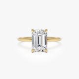 2.10 Ctw 14k Emerald Cut Lab Grown Diamond Hidden Halo Engagement Ring – Vivienne 14k Gold Ferkos Fine Jewelry