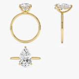 2.00 Ctw 14k Pear Shaped Lab Grown Diamond Hidden Halo Engagement Ring – Amara Ferkos Fine Jewelry