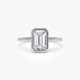 2.00 Ct 14k Emerald Cut Lab Grown Bezel Setting Diamond Engagement Ring – Naomi Ferkos Fine Jewelry