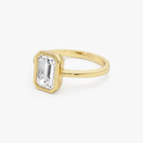 2.00 Ct 14k Emerald Cut Lab Grown Bezel Setting Diamond Engagement Ring – Naomi Ferkos Fine Jewelry