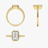 2.00 Ct 14k Emerald Cut Lab Grown Bezel Setting Diamond Engagement Ring – Naomi Ferkos Fine Jewelry