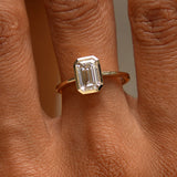 2.00 Ct 14k Emerald Cut Lab Grown Bezel Setting Diamond Engagement Ring – Naomi Ferkos Fine Jewelry