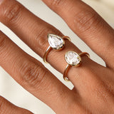 2.00 Ct Pear Shape Lab Grown Bezel Setting Diamond Engagement Ring - Marina Ferkos Fine Jewelry
